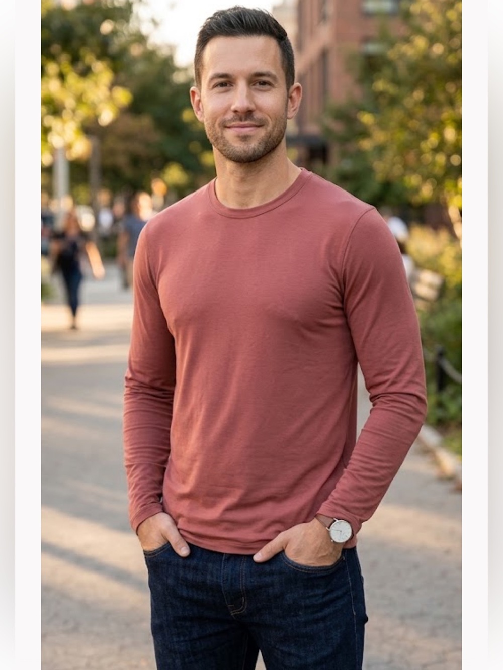 lululemon athletica Long Sleeve Crewneck. Rusty Rose